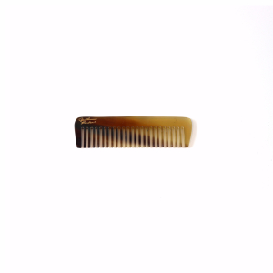 Peigne à Barbe Longue · Corne Véritable - 9cm - Vendu avec une pochette en cuir