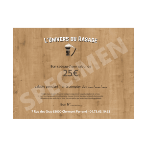 Carte Cadeau L'Univers du Rasage - 25€