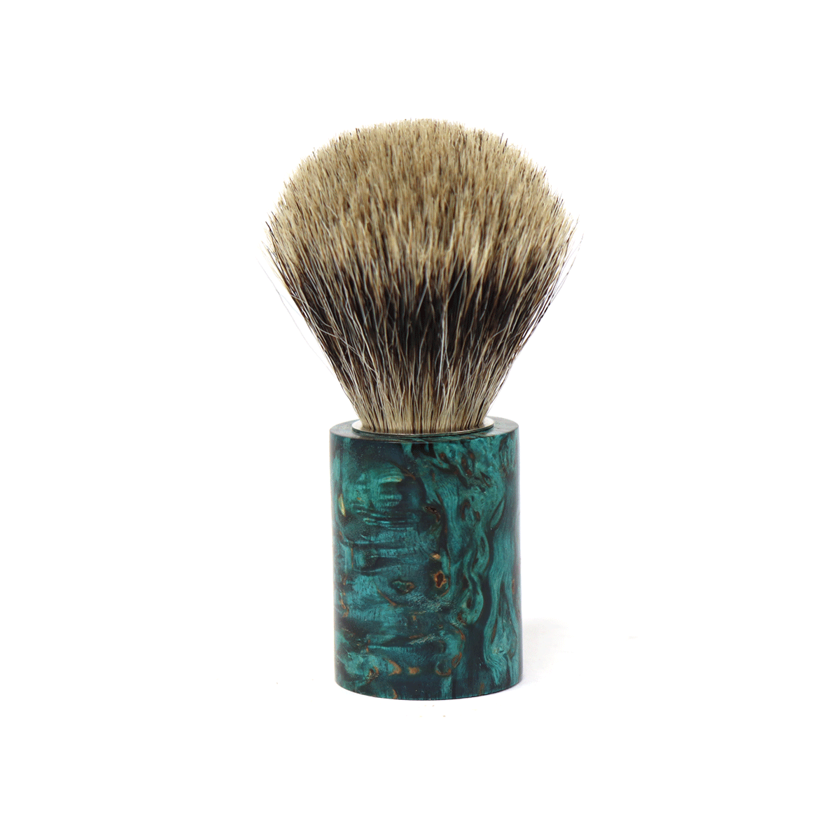 Blaireau Pure Badger Bouleau madré teinté Bleu - Pièce unique